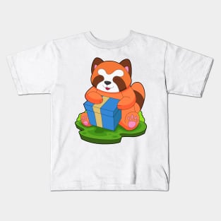 Red Panda Christmas Package Kids T-Shirt